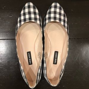 Nine West gingham flats, size 6